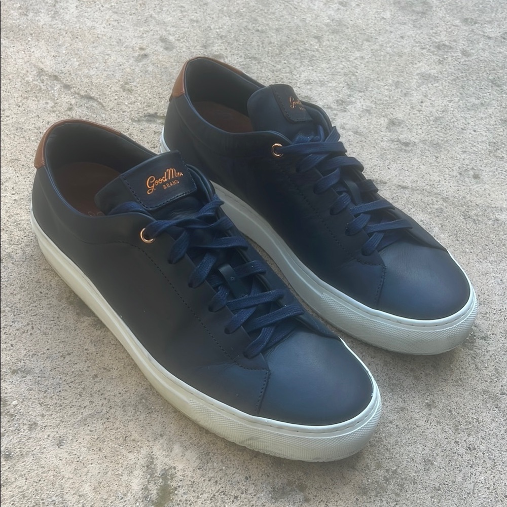 Good Man Brand Legend Leather Blue/White Sneakers Men's Size 9.5